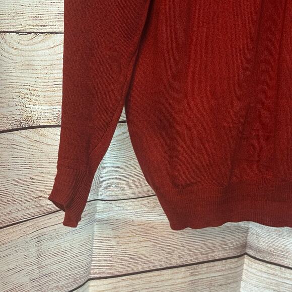 Mens Jos A Bank Signature Collection Rust Sienna Silk Collared Sweater XL - Picture 3 of 9